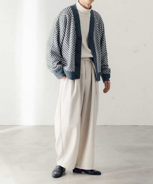 epnok（エプノック）の「ヘリンボーンショートカーデ（カーディガン/ボレロ・メンズ・ブラウン/ライトベージュ/グレイッシュブルー・SMALL/MEDIUM/LARGE）」の20枚目の写真