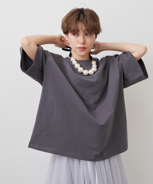 LA BELLE ETUDE(ラベルエチュード)の「UNISEX 無地Tシャツ(Tシャツ/カットソー・レディース・ピンク/チャコールグレー/ブラック/カーキ・2/1)」の12枚目の写真