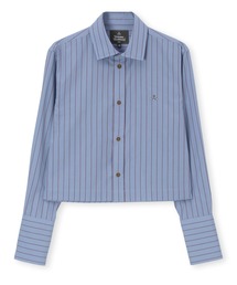 Vivienne Westwood 水色ストライプハリスシャツ Vivienne WestwoodMAN ヴィヴィアンウエストウッドマン オーブ