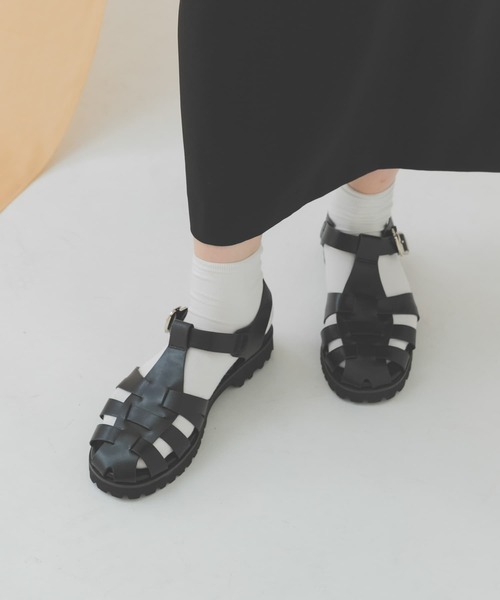 RODE SKO（ロデスコ）の「厚底グルカサンダル（サンダル・レディース・ブラック/アイボリー・36/37/38）」の10枚目の写真