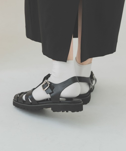 RODE SKO（ロデスコ）の「厚底グルカサンダル（サンダル・レディース・ブラック/アイボリー・36/37/38）」の12枚目の写真