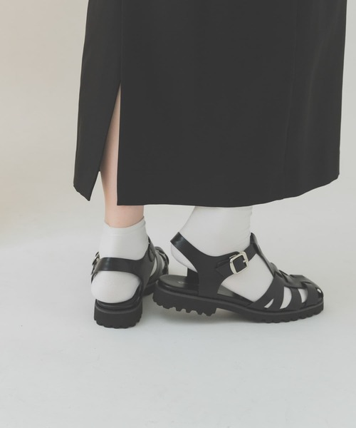 RODE SKO（ロデスコ）の「厚底グルカサンダル（サンダル・レディース・ブラック/アイボリー・36/37/38）」の13枚目の写真