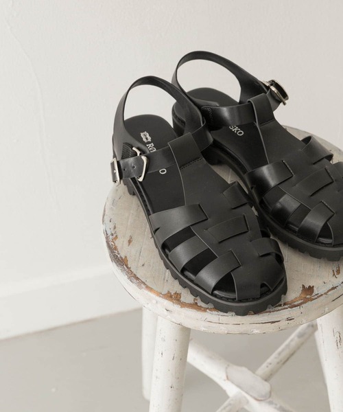 RODE SKO（ロデスコ）の「厚底グルカサンダル（サンダル・レディース・ブラック/アイボリー・36/37/38）」の18枚目の写真