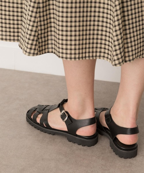 RODE SKO（ロデスコ）の「厚底グルカサンダル（サンダル・レディース・ブラック/アイボリー・36/37/38）」の22枚目の写真