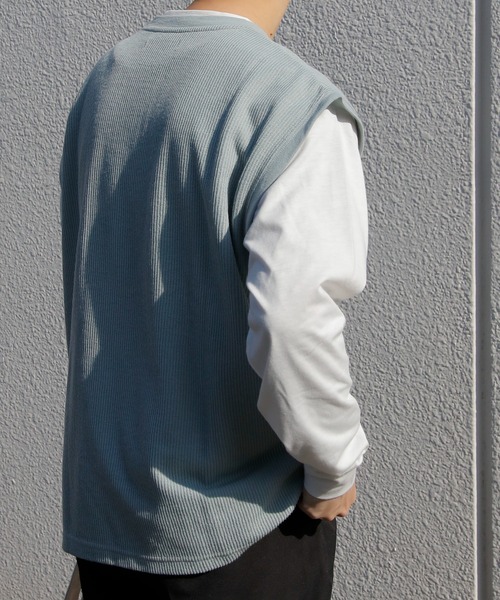 DISCOAT（ディスコート）の「縦柄ベストアンサンブル（アンサンブル・メンズ・ブラック/モスグリーン/グレイッシュベージュ・MEDIUM/LARGE）」の7枚目の写真