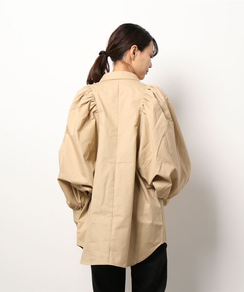 STYLEBLOCK（スタイルブロック）の「高密度ツイルドルマンギャザーブラウス（シャツ/ブラウス・レディース・グリーン系その他/ホワイト系その他/ベージュ/ピンク・M）」の5枚目の写真