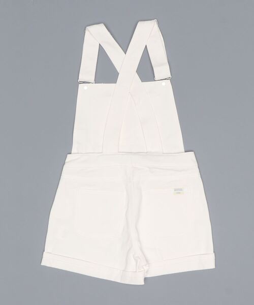 LOVETOXIC（ラブトキシック）の「ショートサロペット（サロペット/オーバーオール・キッズ・グレー/オフホワイト/サックスブルー・M/S/SS/L）」の4枚目の写真