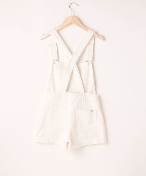 LOVETOXIC（ラブトキシック）の「ショートサロペット（サロペット/オーバーオール・キッズ・グレー/オフホワイト/サックスブルー・M/S/SS/L）」の5枚目の写真