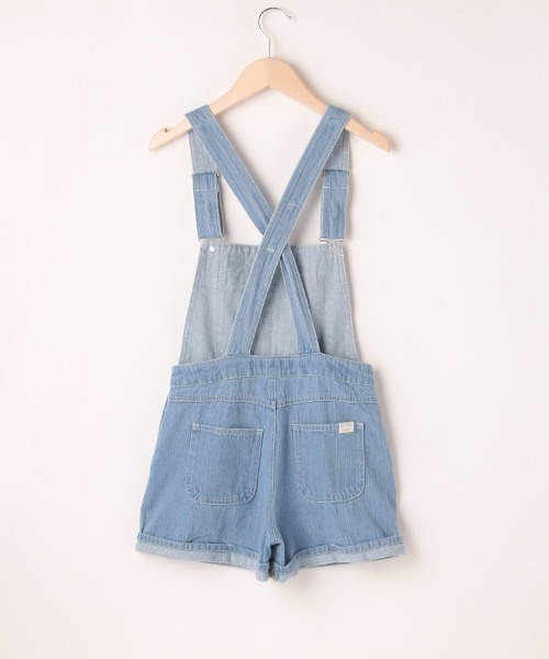 LOVETOXIC（ラブトキシック）の「ショートサロペット（サロペット/オーバーオール・キッズ・グレー/オフホワイト/サックスブルー・M/S/SS/L）」の7枚目の写真