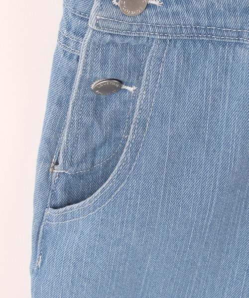 LOVETOXIC（ラブトキシック）の「ショートサロペット（サロペット/オーバーオール・キッズ・グレー/オフホワイト/サックスブルー・M/S/SS/L）」の12枚目の写真