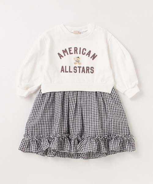 petit main（プティマイン）の「【リンク】ベアードッキングワンピース（ワンピース・キッズ・エメラルド/アイボリー・80ｃｍ/90cm/100cm/110cm/120cm/130cm）」の17枚目の写真