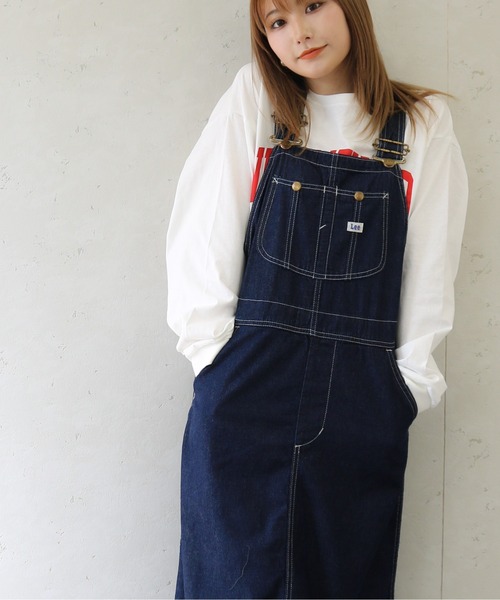 Lee（リー）の「Lee/リー　デニムオーバーオールスカート（ジャンパースカート・レディース・インディゴブルー/ライトインディゴブルー・SMALL/MEDIUM）」の13枚目の写真
