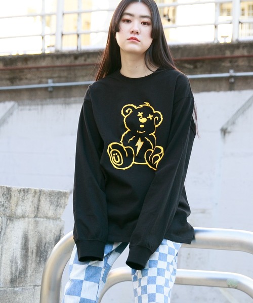 ISTKUNST(イストクンスト)の「【UNISEX】ISTKUNST/THUNDER BEAR長袖Tシャツ 2275750(Tシャツ/カットソー・レディース・ホワイト/ブラック・MEDIUM/LARGE)」の1枚目の写真