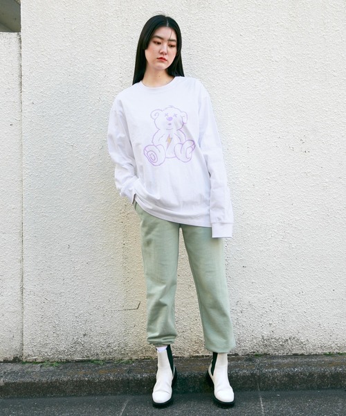 ISTKUNST(イストクンスト)の「【UNISEX】ISTKUNST/THUNDER BEAR長袖Tシャツ 2275750(Tシャツ/カットソー・レディース・ホワイト/ブラック・MEDIUM/LARGE)」の3枚目の写真