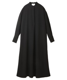 1er Arrondissement | シルキージョーゼットバックフレアーワンピース(シャツワンピース)