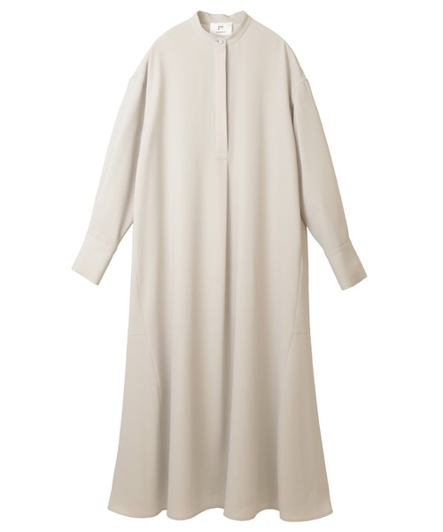 1er Arrondissement（プルミエアロンディスモン）の「シルキージョーゼットバックフレアーワンピース（シャツワンピース・レディース・ブラック/グレイッシュベージュ・38/36）」の13枚目の写真