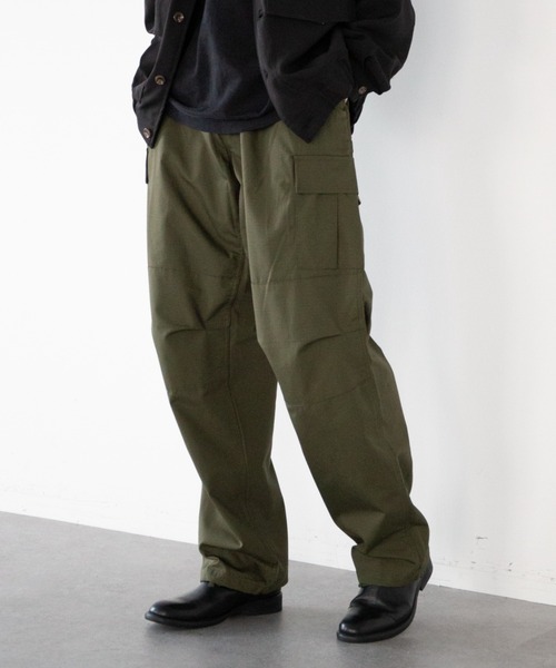 koe(コエ)の「リップストップカーゴパンツ*(カーゴパンツ・メンズ・オリーブ/ブラック・L/LL)」の2枚目の写真
