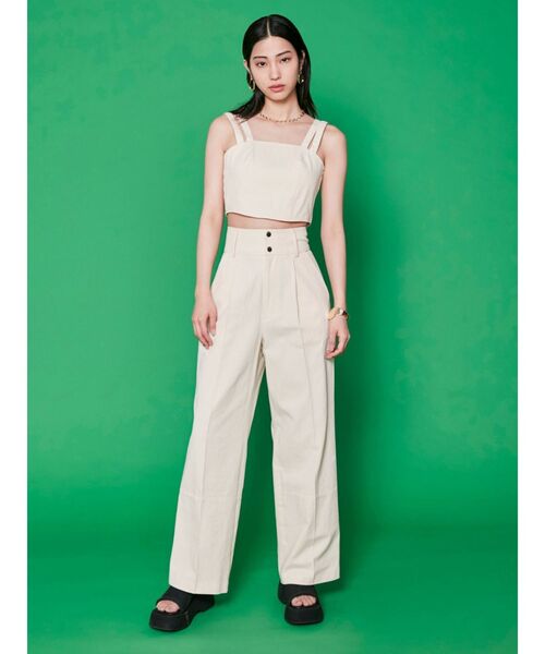 EMODA（エモダ）の「ハイウエストセミワイドパンツ（その他パンツ・レディース・ベージュ/ブラック/ブルー/アイボリー・MEDIUM/SMALL）」の20枚目の写真