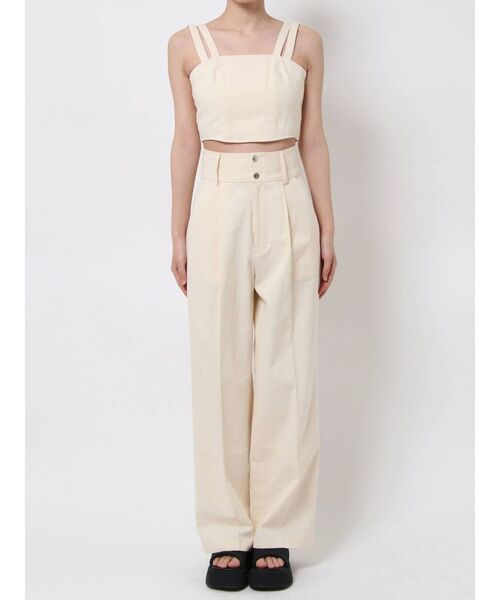 EMODA（エモダ）の「ハイウエストセミワイドパンツ（その他パンツ・レディース・ベージュ/ブラック/ブルー/アイボリー・MEDIUM/SMALL）」の11枚目の写真