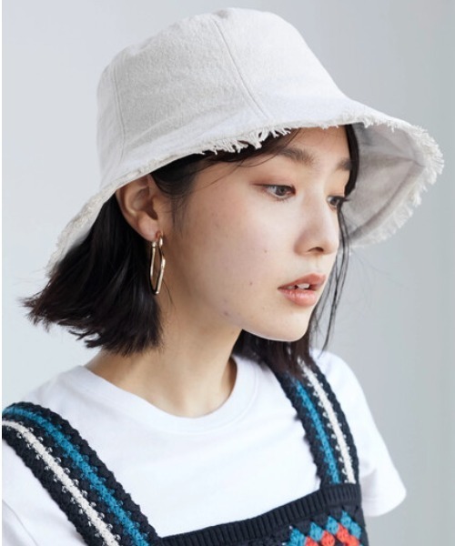 Green　Parks（グリーンパークス）の「・リネン風 チューリップハット（ハット・レディース・ベージュ/チャコールグレー・FREE）」の2枚目の写真