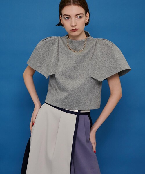 CITY TOKYO（シティトウキョウ）の「パワースリーブトップス（Tシャツ/カットソー・レディース・ホワイト/グレー/ブルー・FREE）」の7枚目の写真