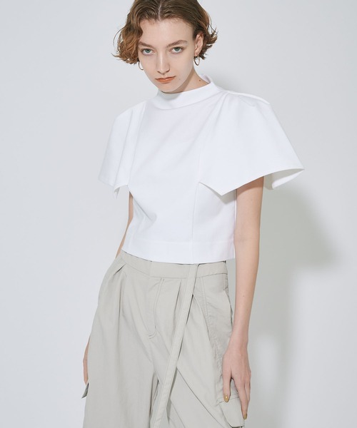 CITY TOKYO（シティトウキョウ）の「パワースリーブトップス（Tシャツ/カットソー・レディース・ホワイト/グレー/ブルー・FREE）」の2枚目の写真