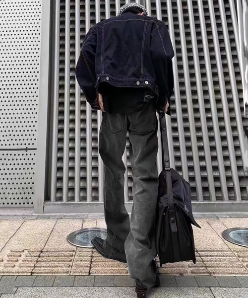 NOWLE（ノウル）の「【NOWLE】スリム ストレート フレア デニムパンツ（デニムパンツ・メンズ・ダークインディゴブルー/ブラック・MEDIUM/LARGE/X-LARGE/SMALL）」の18枚目の写真