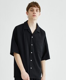 STUDIOUS別注 DROP SHOULDER OPEN COLLAR S/S SH