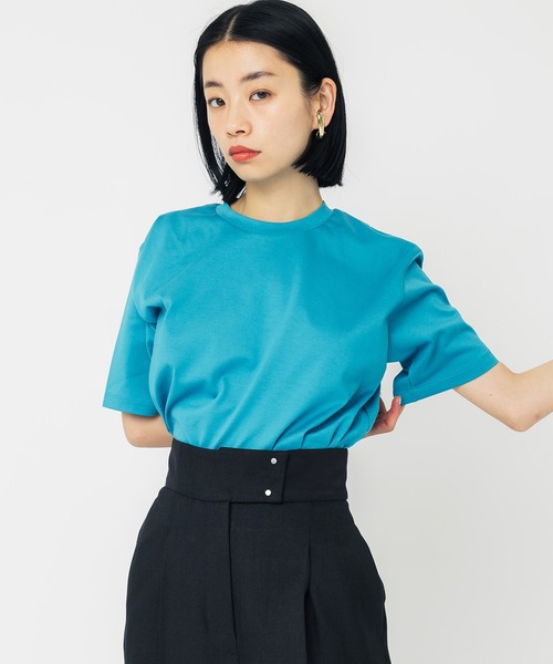 UNITED TOKYO（ユナイテッドトウキョウ）の「SUVINスリープライTシャツ（Tシャツ/カットソー・レディース・ホワイト/ブラック/ベージュ/ブルー・1/2）」の4枚目の写真