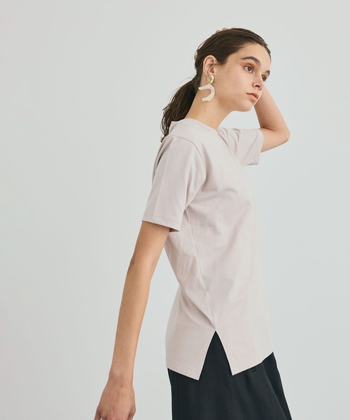 UNITED TOKYO（ユナイテッドトウキョウ）の「SUVINスリープライTシャツ（Tシャツ/カットソー・レディース・ホワイト/ブラック/ベージュ/ブルー・1/2）」の9枚目の写真