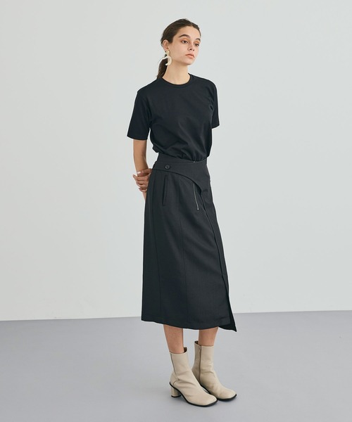 UNITED TOKYO（ユナイテッドトウキョウ）の「SUVINスリープライTシャツ（Tシャツ/カットソー・レディース・ホワイト/ブラック/ベージュ/ブルー・1/2）」の7枚目の写真