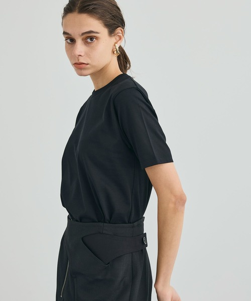 UNITED TOKYO（ユナイテッドトウキョウ）の「SUVINスリープライTシャツ（Tシャツ/カットソー・レディース・ホワイト/ブラック/ベージュ/ブルー・1/2）」の8枚目の写真