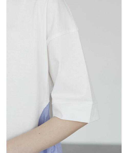 Green　Parks（グリーンパークス）の「裾フレアドッキングプルオーバー（Tシャツ/カットソー・レディース・ホワイト/ネイビー/グリーン・FREE）」の11枚目の写真