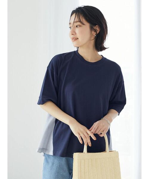 Green　Parks（グリーンパークス）の「裾フレアドッキングプルオーバー（Tシャツ/カットソー・レディース・ホワイト/ネイビー/グリーン・FREE）」の17枚目の写真