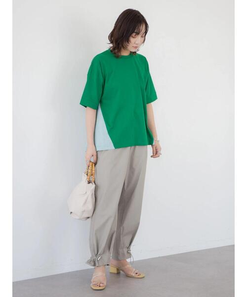 Green　Parks（グリーンパークス）の「裾フレアドッキングプルオーバー（Tシャツ/カットソー・レディース・ホワイト/ネイビー/グリーン・FREE）」の19枚目の写真