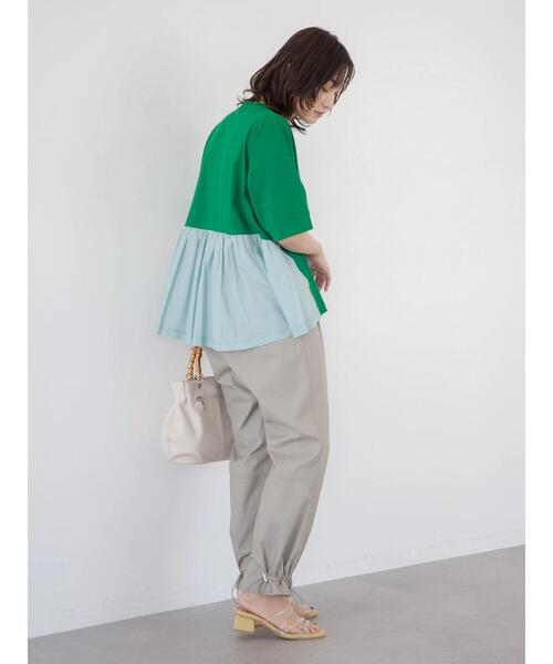 Green　Parks（グリーンパークス）の「裾フレアドッキングプルオーバー（Tシャツ/カットソー・レディース・ホワイト/ネイビー/グリーン・FREE）」の21枚目の写真