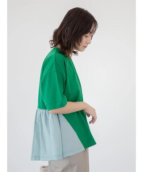 Green　Parks（グリーンパークス）の「裾フレアドッキングプルオーバー（Tシャツ/カットソー・レディース・ホワイト/ネイビー/グリーン・FREE）」の22枚目の写真