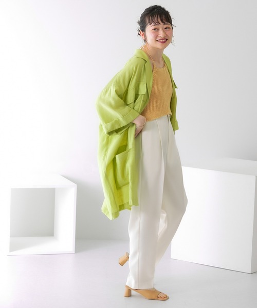 KBF（ケイビーエフ）の「illi　ワンタックセンタープレスパンツ（その他パンツ・レディース・アイボリー/チャコールグレー/ブルー・34/36/38）」の4枚目の写真