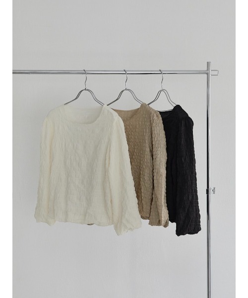 A AMEL（エイメル）の「volume sleeve emboss blouse black（シャツ/ブラウス・レディース・ブラック・FREE）」の20枚目の写真