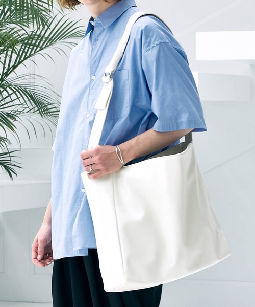 セール】シンセティックレザー リングバックルショルダーバッグ