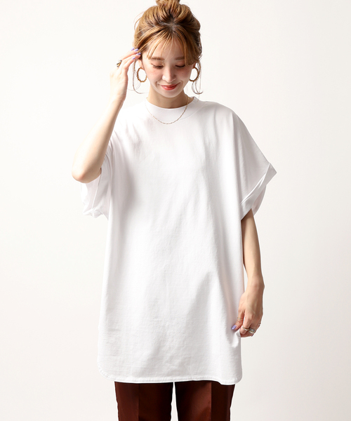 JOINT WORKS(ジョイントワークス)の「【ALORE/アローレ】ルーズTシャツ(Tシャツ/カットソー・レディース・ホワイト/パープル/ブラック系その他・FREE)」の2枚目の写真