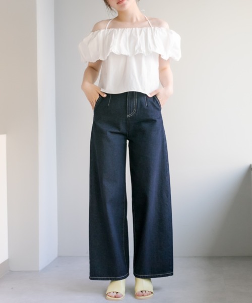 OLIVE des OLIVE(オリーブデオリーブ)の「バルーン衿オフショルプルオーバー(シャツ/ブラウス・レディース・オフホワイト/オレンジ/ベージュ・FREE)」の12枚目の写真