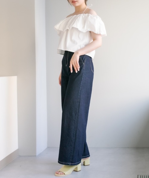 OLIVE des OLIVE(オリーブデオリーブ)の「バルーン衿オフショルプルオーバー(シャツ/ブラウス・レディース・オフホワイト/オレンジ/ベージュ・FREE)」の13枚目の写真