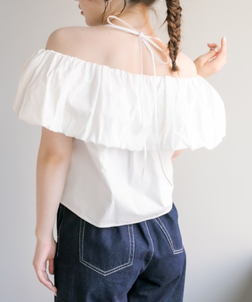 OLIVE des OLIVE(オリーブデオリーブ)の「バルーン衿オフショルプルオーバー(シャツ/ブラウス・レディース・オフホワイト/オレンジ/ベージュ・FREE)」の16枚目の写真