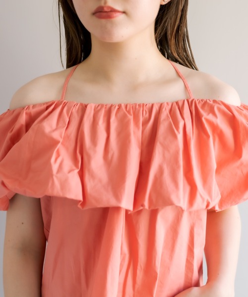 OLIVE des OLIVE(オリーブデオリーブ)の「バルーン衿オフショルプルオーバー(シャツ/ブラウス・レディース・オフホワイト/オレンジ/ベージュ・FREE)」の9枚目の写真