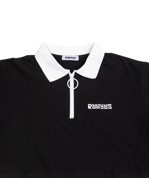 PUNYUS（プニュズ）の「ワンポイントハーフZIPポロシャツ（ポロシャツ・レディース・ベージュ/グリーン/オフホワイト/ブラック・2/1/3/4）」の14枚目の写真