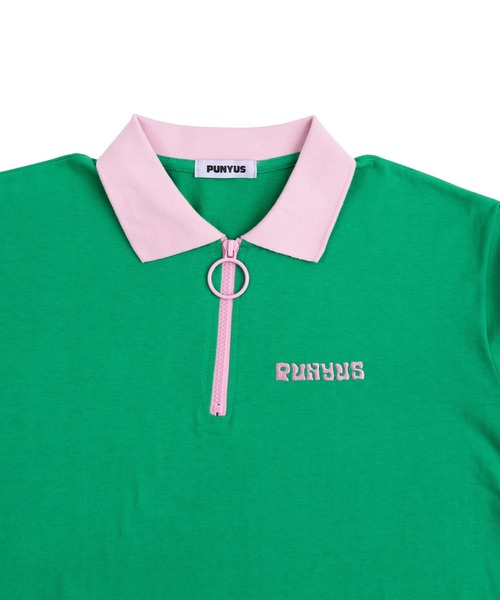 PUNYUS（プニュズ）の「ワンポイントハーフZIPポロシャツ（ポロシャツ・レディース・ベージュ/グリーン/オフホワイト/ブラック・2/1/3/4）」の17枚目の写真