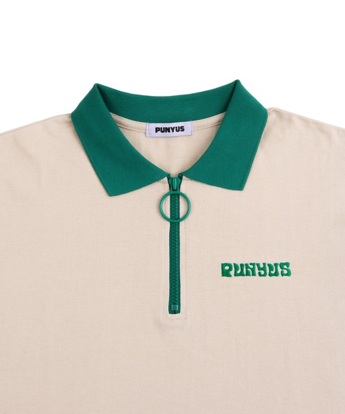 PUNYUS（プニュズ）の「ワンポイントハーフZIPポロシャツ（ポロシャツ・レディース・ベージュ/グリーン/オフホワイト/ブラック・2/1/3/4）」の18枚目の写真
