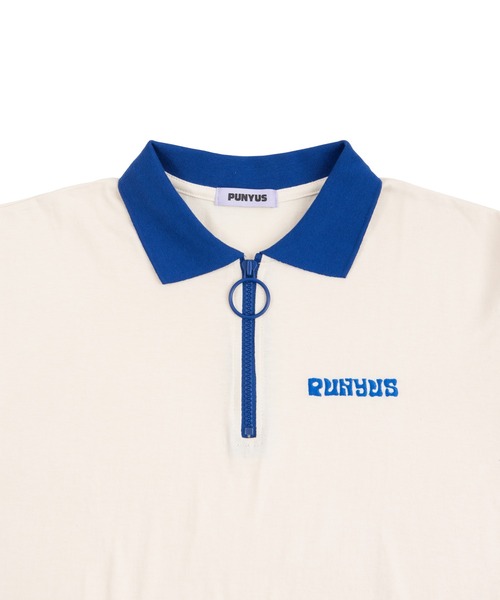 PUNYUS（プニュズ）の「ワンポイントハーフZIPポロシャツ（ポロシャツ・レディース・ベージュ/グリーン/オフホワイト/ブラック・2/1/3/4）」の19枚目の写真