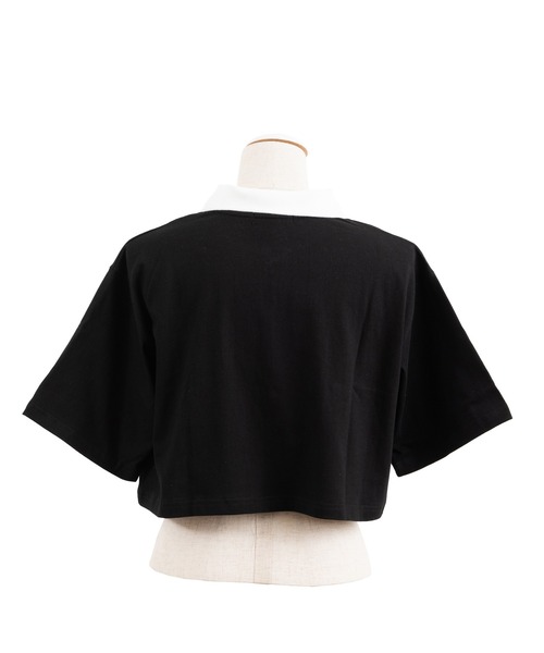 PUNYUS（プニュズ）の「ワンポイントハーフZIPポロシャツ（ポロシャツ・レディース・ベージュ/グリーン/オフホワイト/ブラック・2/1/3/4）」の10枚目の写真